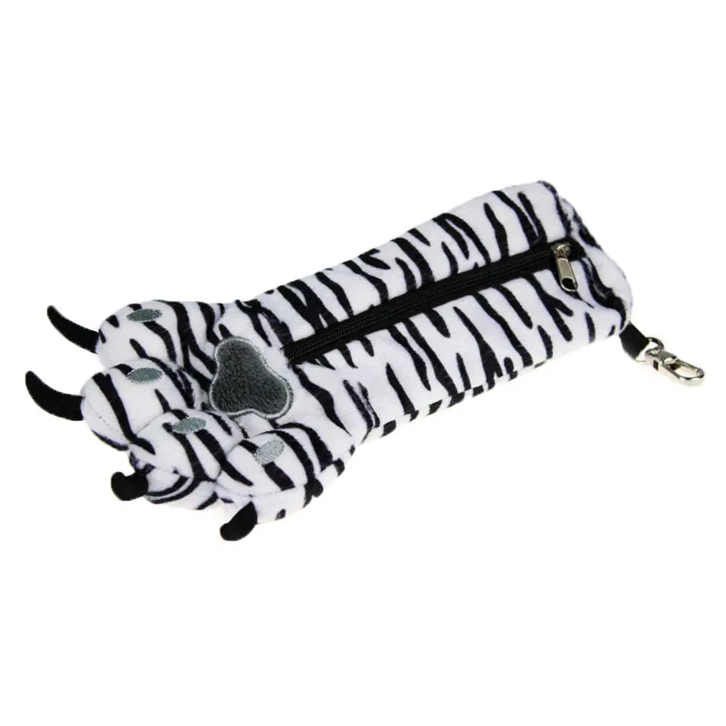 

White Tiger Paw Animal Plush Toys Hobbies Novelty Pendant Creative Pencil Bag Gift for Boys Girls Toys Practical Jokes