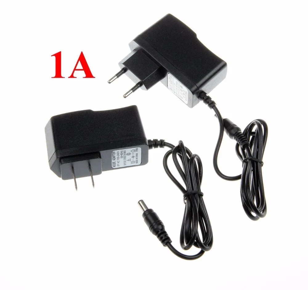 

5PCS AC DC Adapter DC 12V 1A AC 100-240V Converter Adapter EU US Charger Power Supply EU Plug Black Wholesale