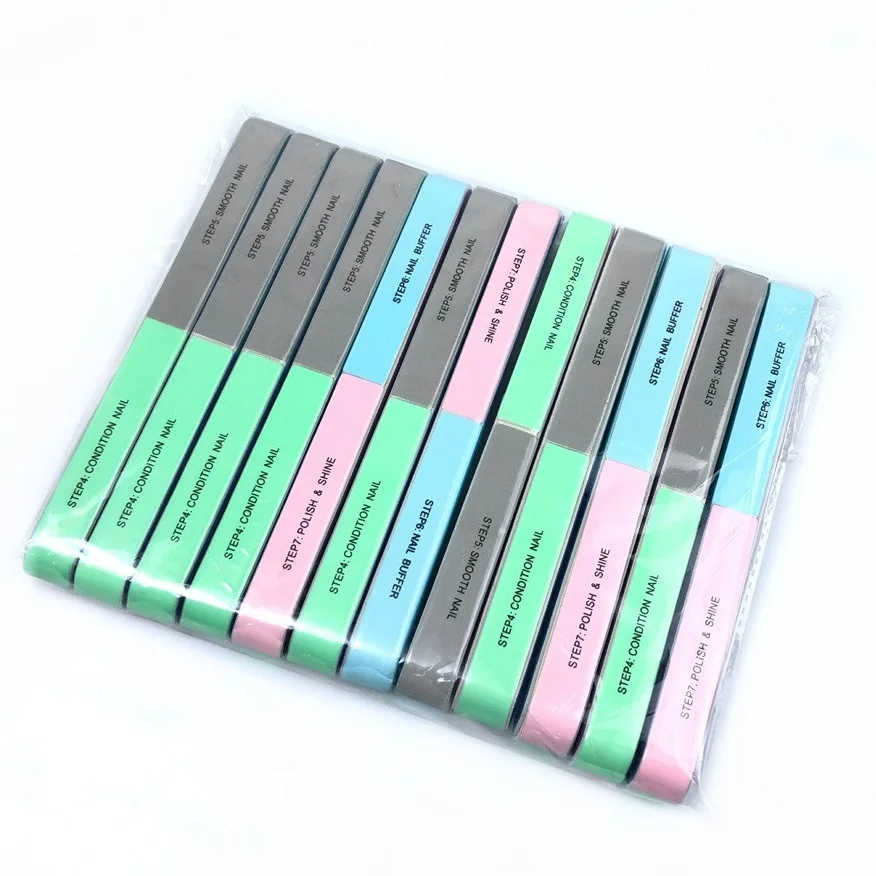 

10Pcs/Set Nail File 7 in 1 Polishing File Sanding Buffer Block Pedicure Manicure Buffing Polish Beauty Tools Professional