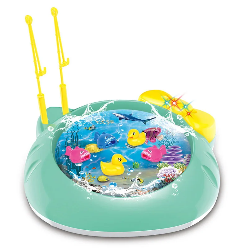 Электрический вращающийся рыбный бассейн с легкой музыкой Магнитный удочка рыбка Модель Набор Детский обучающий игрушка для детей - Цвет: 2