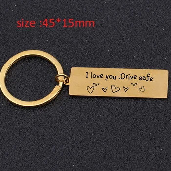 

Fashion Drive Safe Keychain Engraved I Love You For Husband Boyfriend Lovers' Trendy Gift Men Exclusive Holder