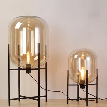 

smoke glass lamp floor lamp loft replica design lamp modern stained glass sculpture lighting cognac glass shade standing light