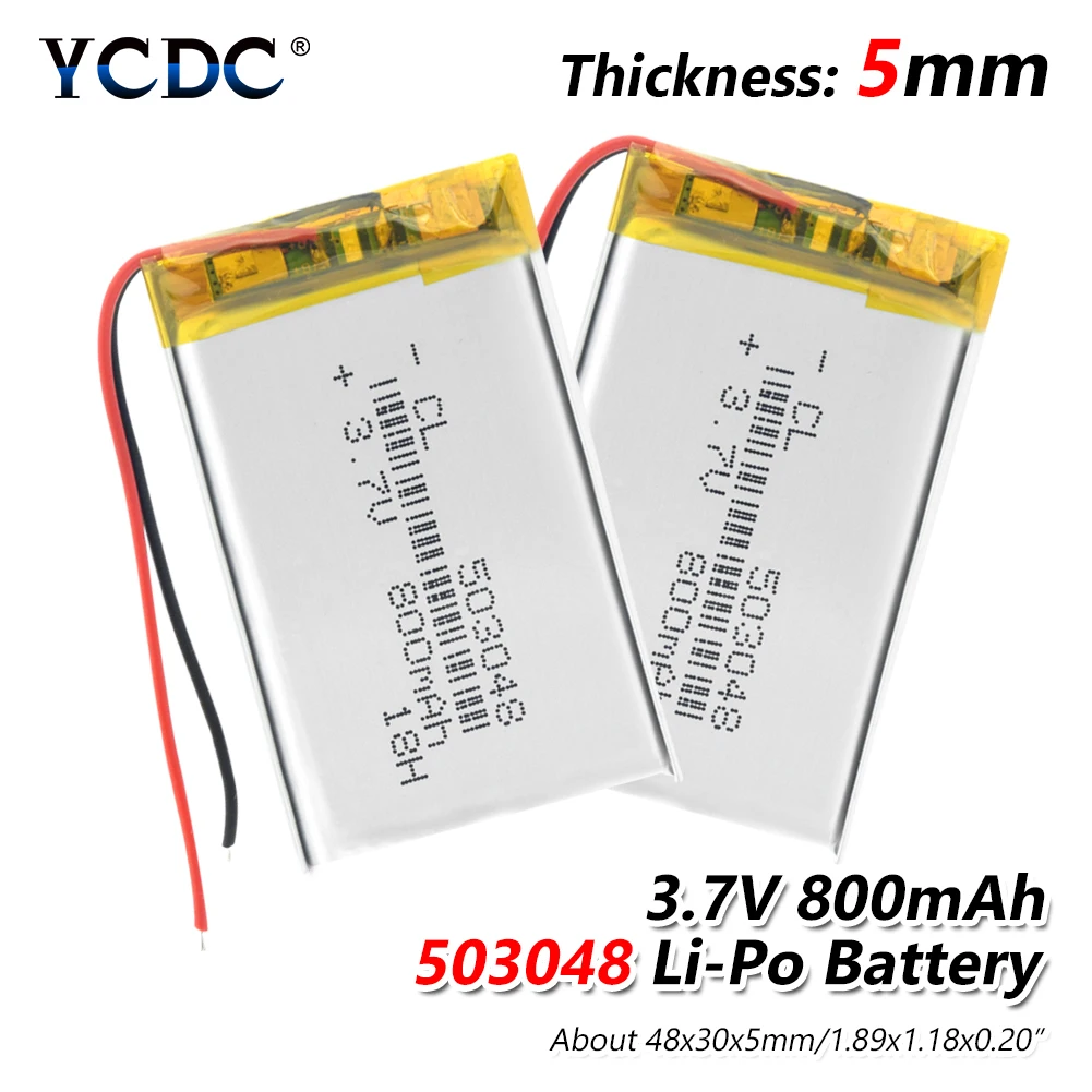 

1/2/4 Pieces 48x30x5mm Rechargeable 503048 800mAh Li-ion Battery 3.7V Volt Li-polymer Li-po Lithium Battery With PCB Module