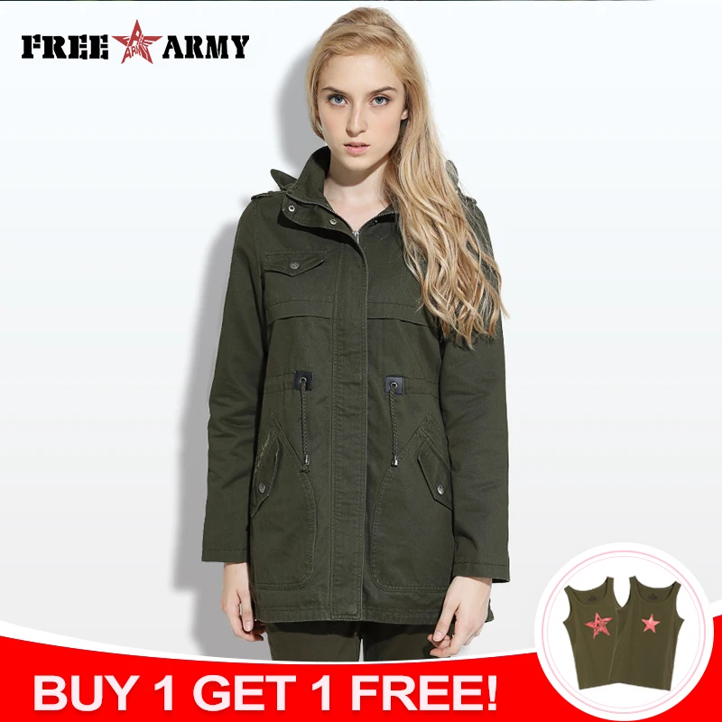 

Autumn New Arrival Trench Coat Women Double-Breasted Turn-Down Collar Medium Style Long Trench Cotton Women's Outwears WGS-8655
