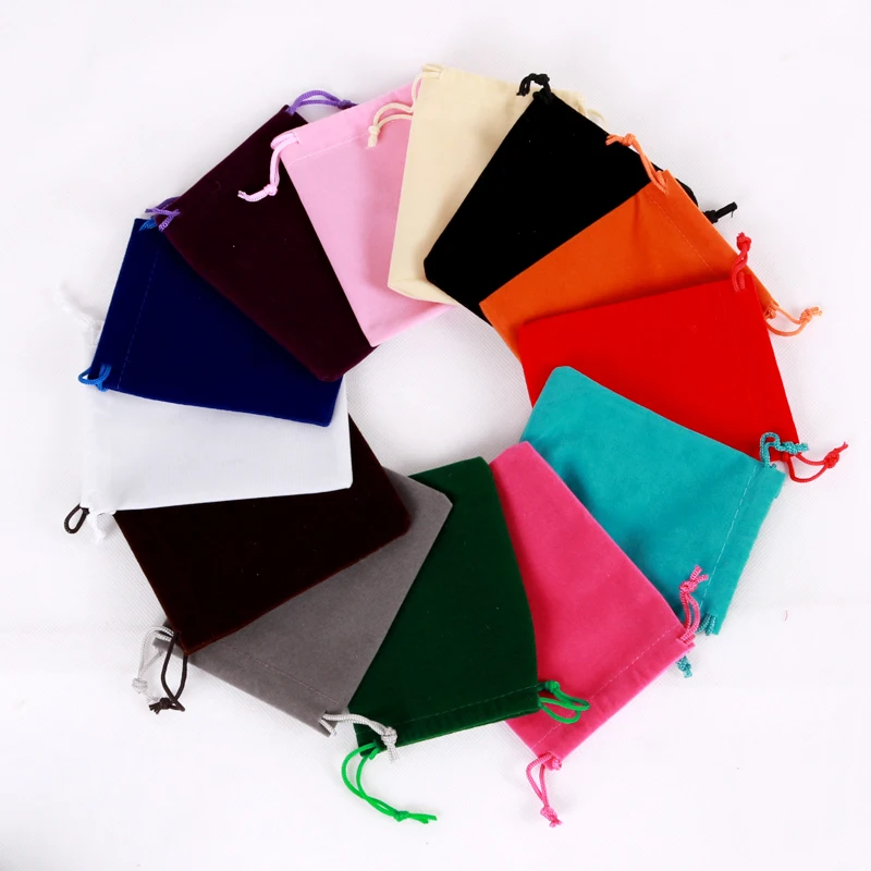 Wholesale Nice Velvet Bags Jewelry Pouches Lake Velvet Gift Bags 5x7 7x9 9x12 15x20cm Sizes for Necklace Bracelet Earring Rings