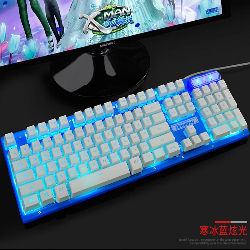 Клавиатура с подсветкой Gamer клавиатура светящийся поплавок Keycap для рабочего ноутбука Macbook USB Teclado Gamer 3 цвета