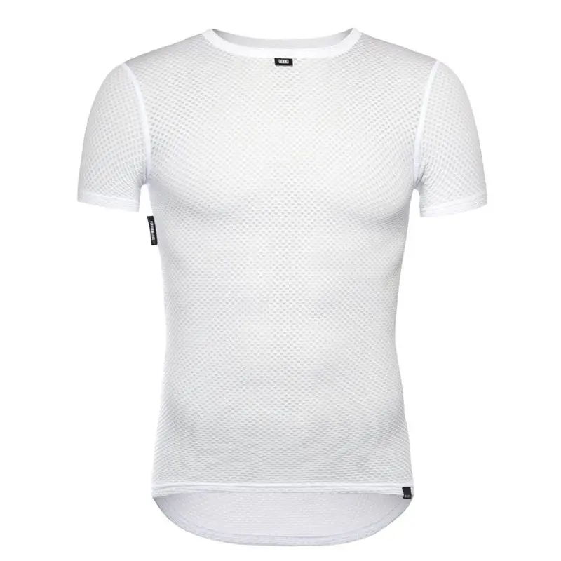 Velo Men's Pro Team Bike racing Cool Mesh Superlight Cycling Base Layer White black Short Sleeve Shirt Basic Underwear Jersey