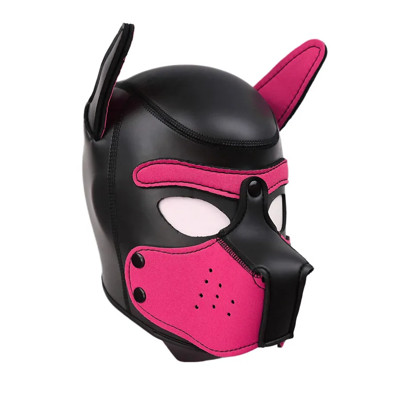 Мягкие латексные резиновые ролевые игры маски собаки щенка Косплей полная голова с ушками 4 цвета - Цвет: 5