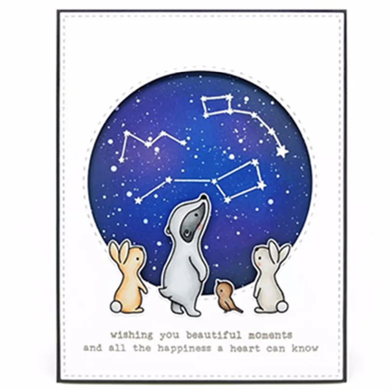 

Starry Sky Transparent Rubber Stamp/Seal for DIY Scrapbooking Photo Album Decorative Card Making Clear Stamp Supplies