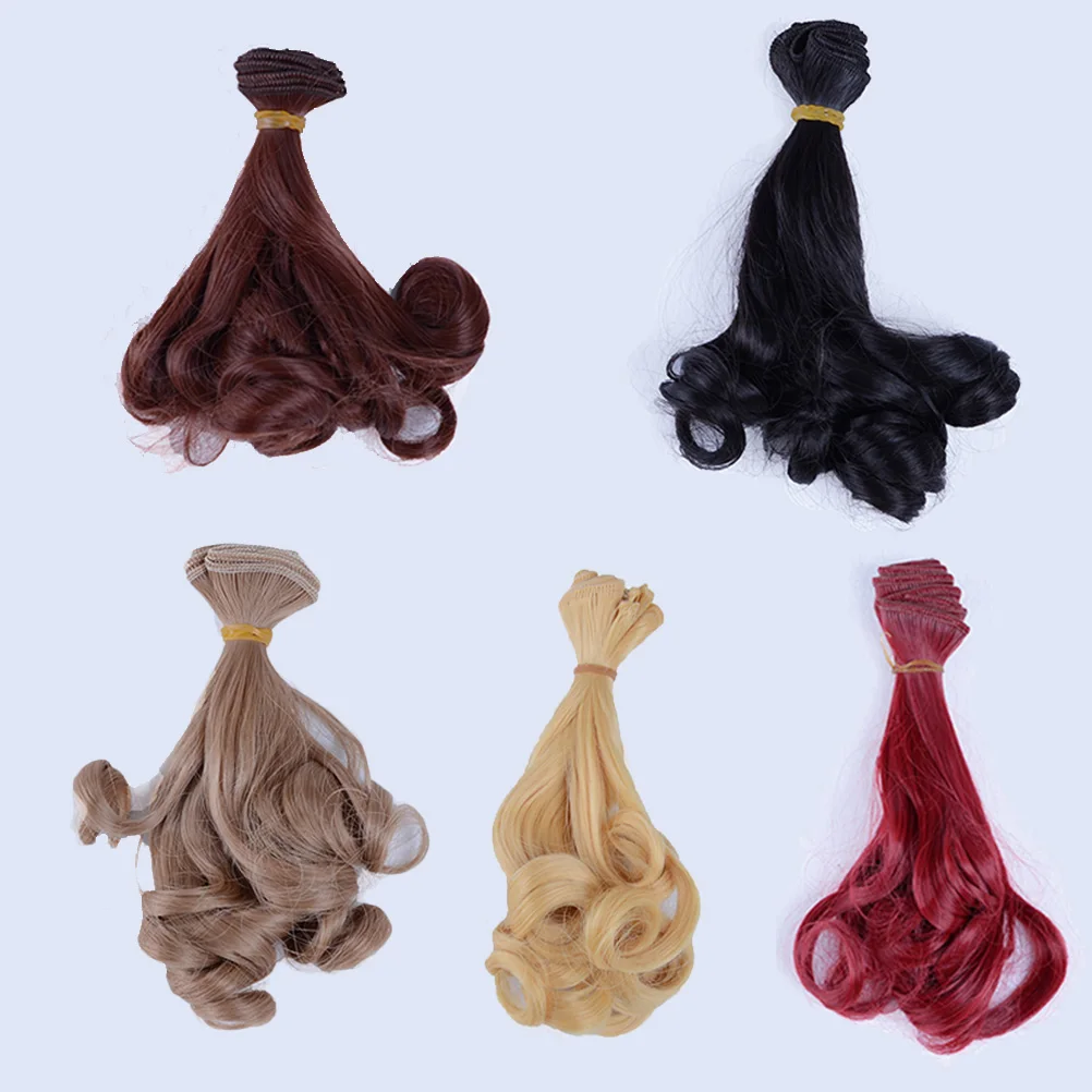 Mode synthétique ondulé Curl cheveux bouclés pour poupée perruques Extensions 1/3 1/4 1/6 BJD 15cm * 100cm bricolage haute température fil perruque