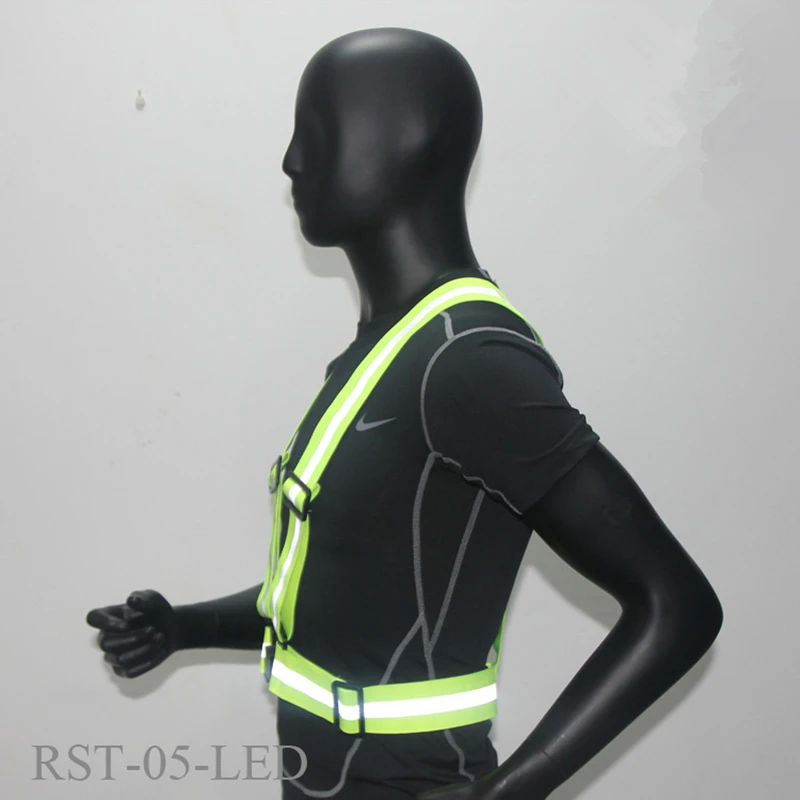 

FGHGF Outdoor Running Safety High Visibility reflection vest Waistcoat Cycling Vest Harness Reflective Belt Safety Jacket Green