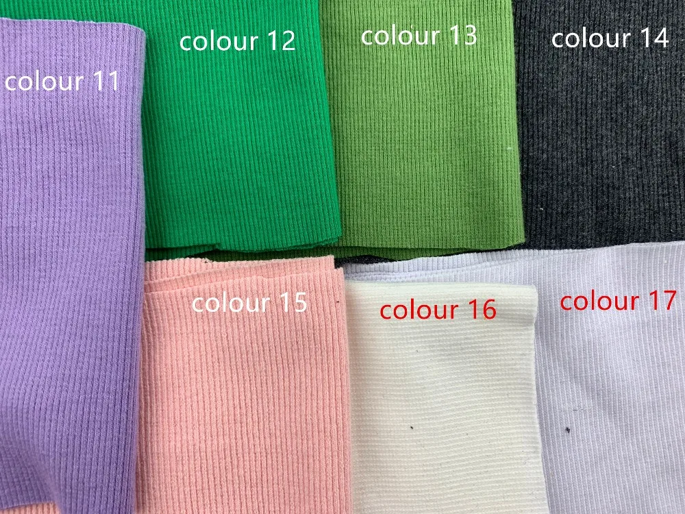 Cotton knitted rib Neckline cuff fabric stretchy cotton fabric for DIY sewing clothing making accessories fabric 2x2 13-15cm