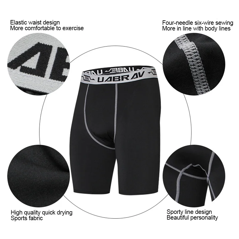 Quick Dry Compression Shorts Men Sports Leggings Fitness Tights Running Bodybuilding Gym Sweatpants Training Short Pants Jogger