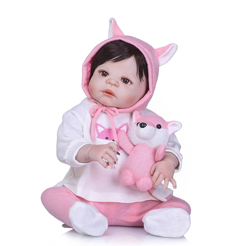 

Hot Selling 56CM Reborn Doll Toy Full Body Silicone 3D Lifelike Jointed Newborn Doll Gift Playmate