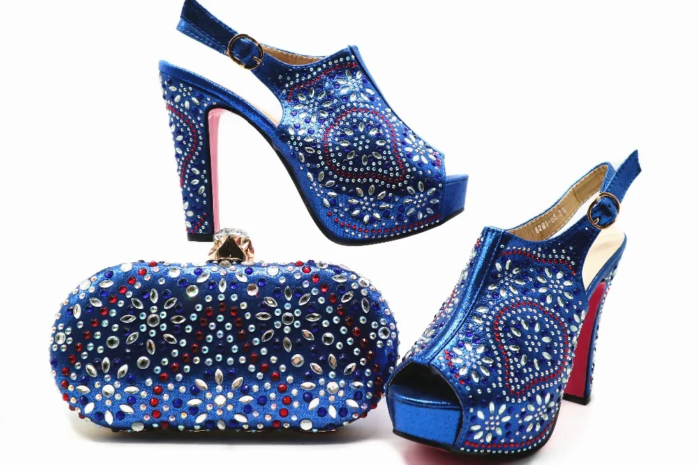 

2018 New Arrivals shoes and bags to match Italian high quality shoes and bag set for Brial Party