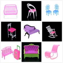 Dziecko zabawkowe meble akcesoria na biegunach Couch ławka krzesło Lounge domek dla lalek krzesło do pracy na komputerze salon sypialnia ogród(China)