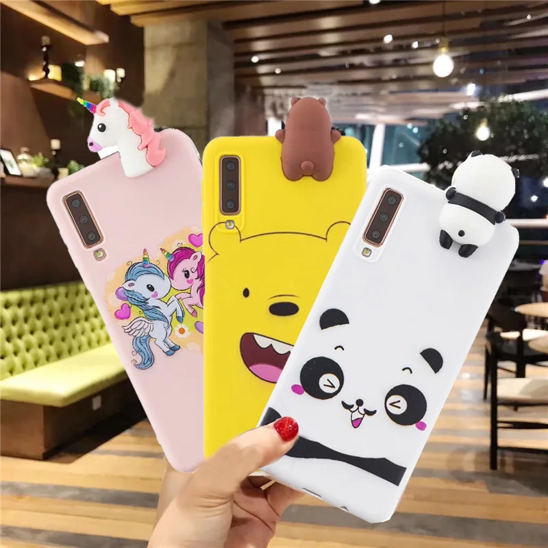 3D Cute Cartoon Bear Unicorn Soft Case Cover For Samsung A7 2018 J4 J6 A8 A6 Plus S7 Edge S8 S9 A3 A5 2017 TPU Phone Cases Coque (2)