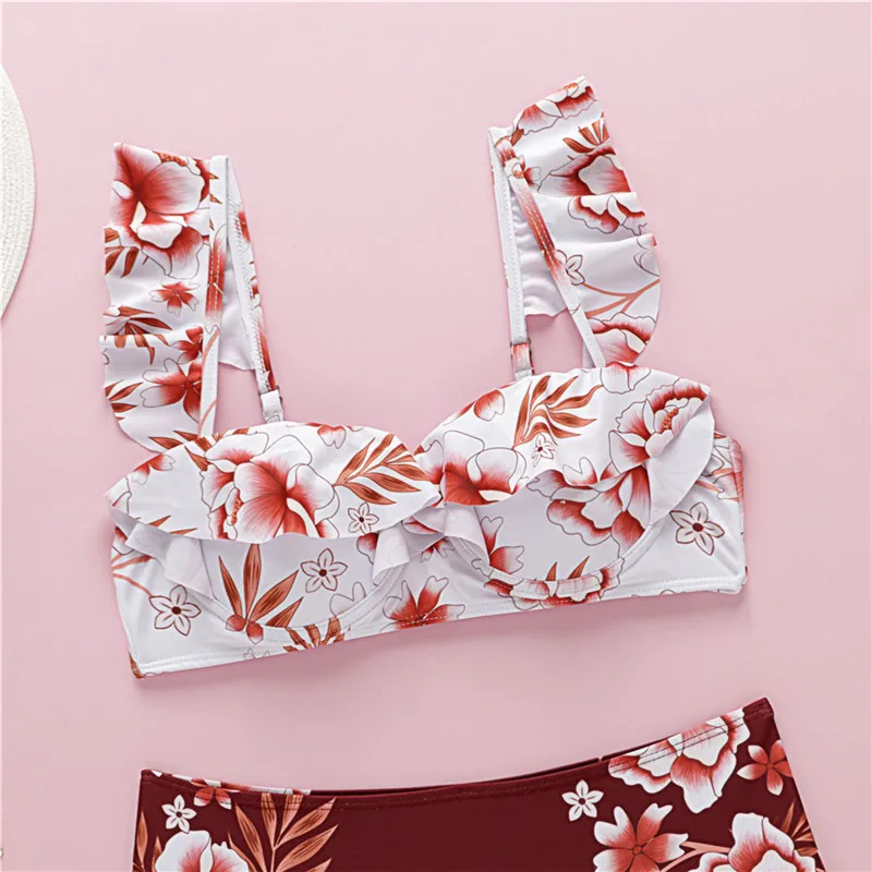 Bikinx Кружева Высокая талия трусики бикини 2019 купальник Mujer Push up пикантные