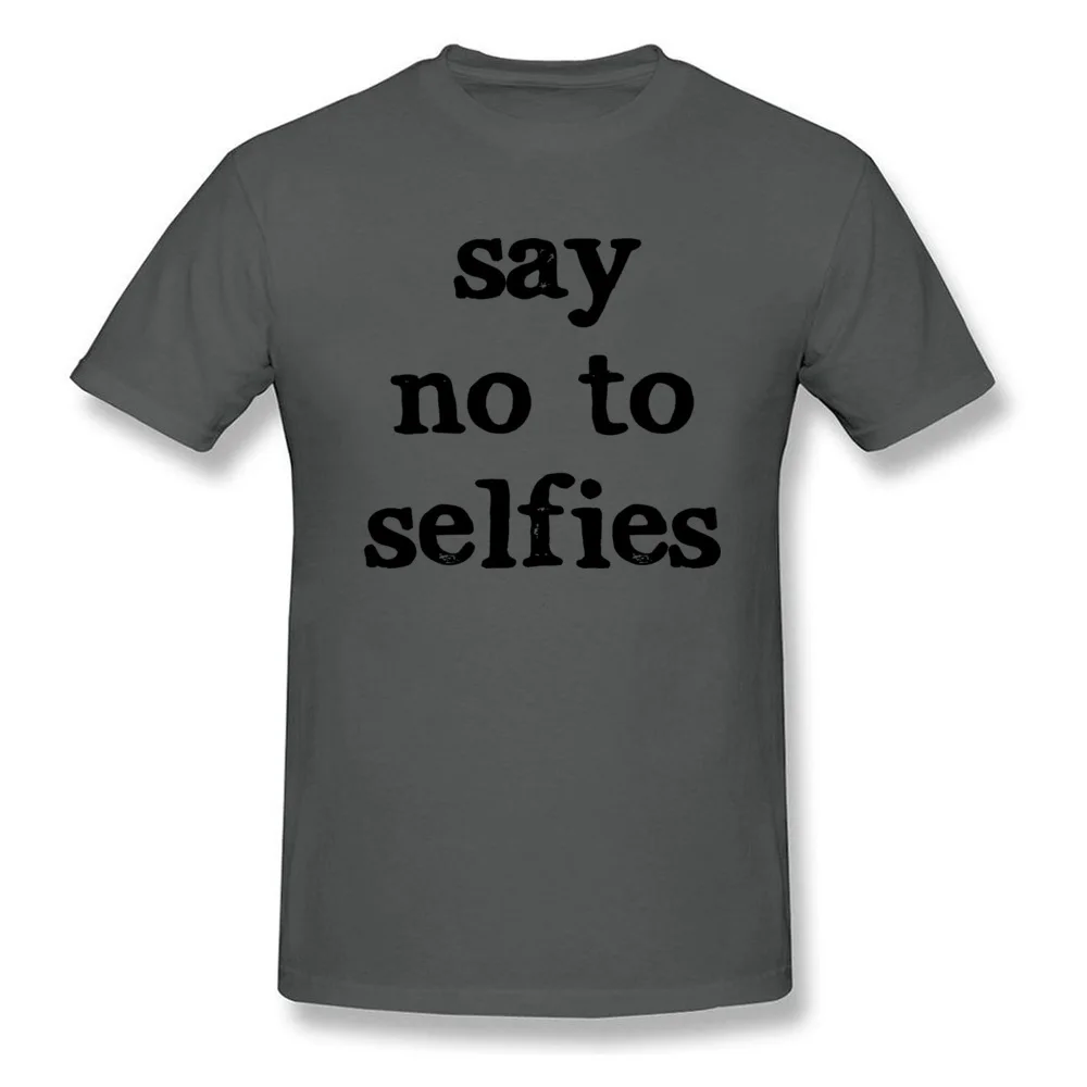 Мужская спортивная футболка с надписью Lasting Charm Say No To Selfies Черная Спортивная для