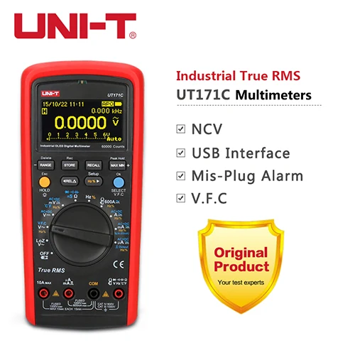 UNI-T UT171A UT171B UT171C промышленный истинный RMS цифровой мультиметр AC DC Вольтметр Амперметр Омметр Емкость тестер частоты - Цвет: UT171C