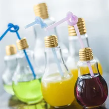 Креативная летняя лампа бутылка для воды Милая Короткая модная Милая молочная сока лампочка герметичная Милая бутылка для воды портативные бутылки