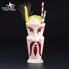 390ml Hawaii Tiki Mugs Ceramic Tiki Mug Hand Made Drawing Samurai Mugs enchanted tiki room