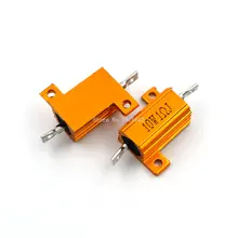 RX24 10W 1R 1RJ Wire Wound Resistor Metal Shell Aluminium Golden Resistor 10Watt 1 ohm Heatsink Resistance