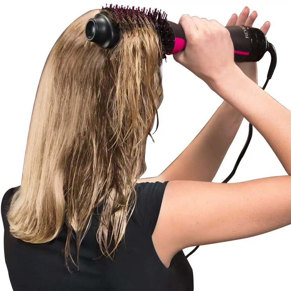 2 в 1 электрическая Фен-щетка для волос слуховой фен щипцы для завивки волос ионы керамический вращающийся для волос Расческа фен для волос инструмент для укладки волос