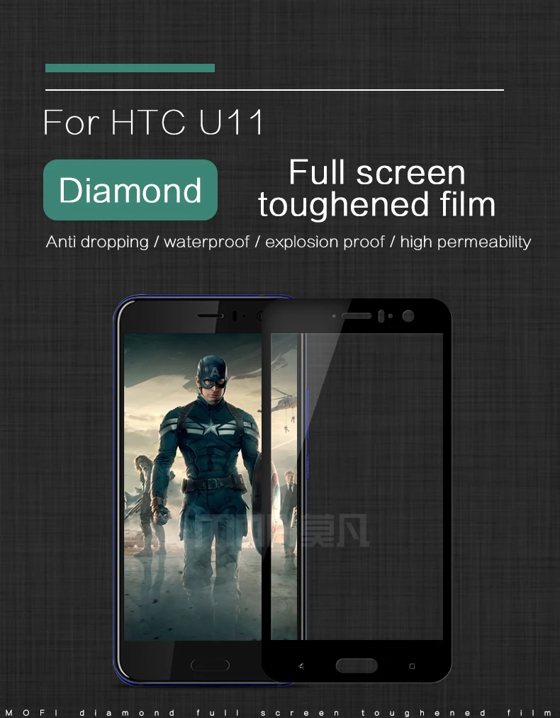 MOFI для htc U11 защита экрана закаленное стекло полное покрытие для htc U11 Передняя ЖК-защитная пленка 9 H защита экрана ударопрочный
