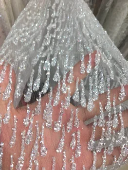 

5yards/bag HL161# Crystal white sparkle with sequins in the shape of French cloth drops for bridal wedding dress/sawing
