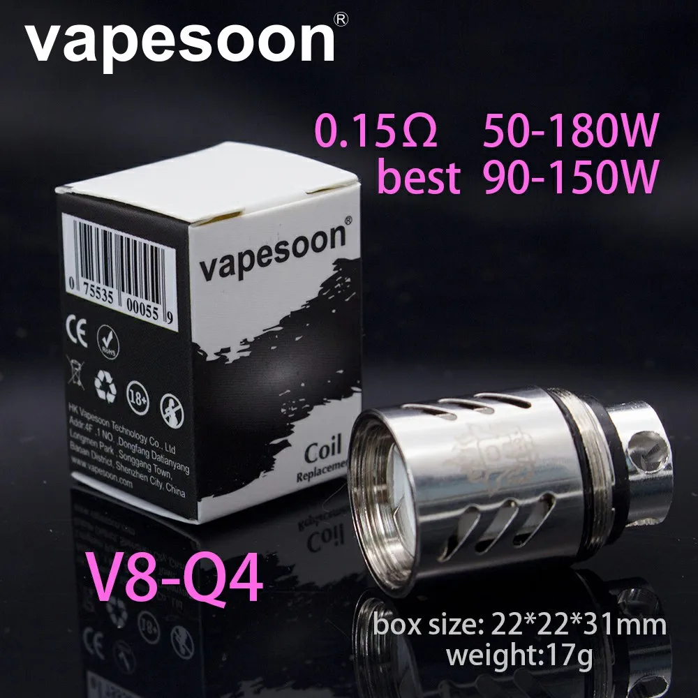 

4PCS TFV8 Coil Head V8-T10 V8-T6 V8-Q4 V8-T8 V8 RBA Replacement Coils Fit For TFV8 Cloud Beast Tank