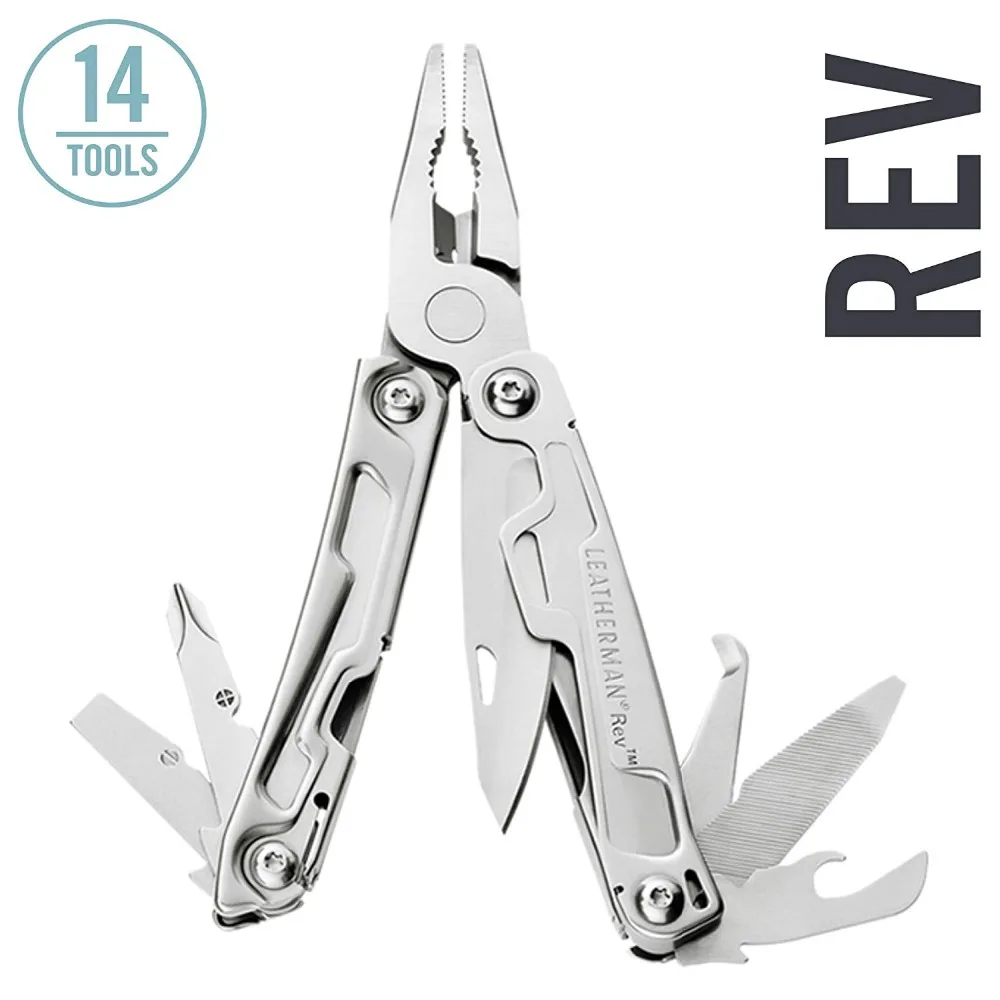 Мультитул Leatherman-Rev, нержавеющая сталь без нейлоновой оболочки