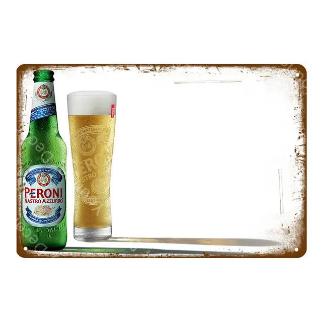 Peroni Nastro Azzuro Beer Metal Tin Home Bar Pub Wall Sign Door 30 x 20 cm