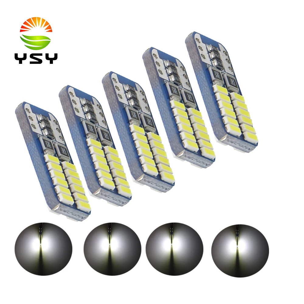 

YSY100X t10 led canbus T10 24led 3014 smd LED No OBC Error 194 168 W5W T10 24smd canbus White LED Interior Instrument Light bulb