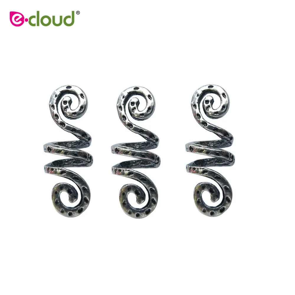 

5pcs/lot Hair Beads Rings-Dreadlock Hair Accessories Norse Spiral Hair Coils Spring Beads for Braid Beards Hair Pendants