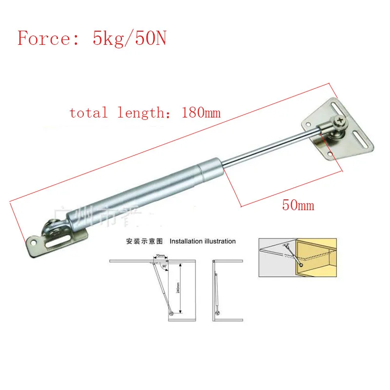 

Kitchen Cabinet Door Lift Pneumatic Support Hydraulic 180mm central distance, 50mm strok Gas Spring Stay for Wood Box