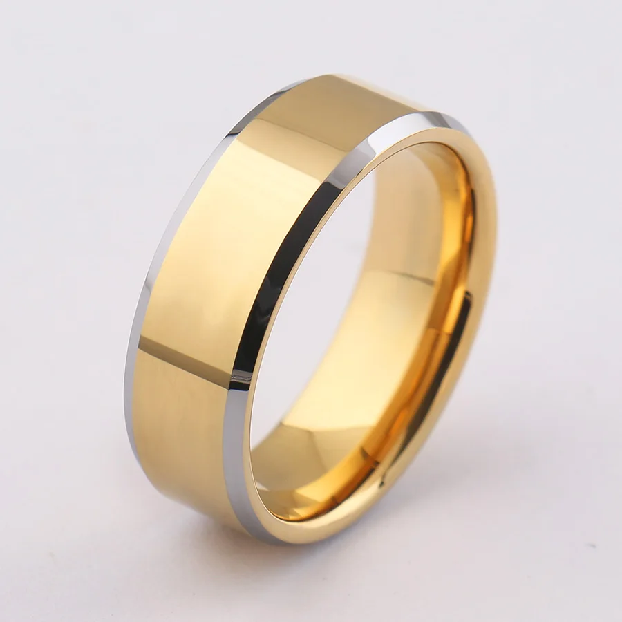 Tungsten Wedding Rings Hot Sale Gold Tungsten Steel Men Rings Ring