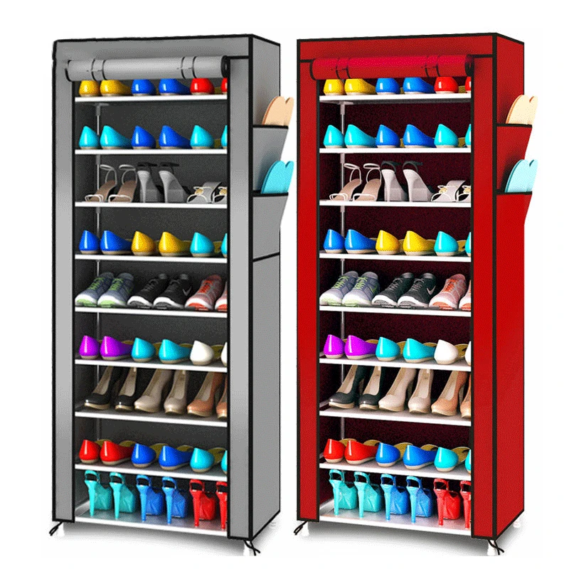 Многоцелевой Оксфорд ткань Пылезащитный Водонепроницаемый шкафчик для обуви держатели для обуви 10 слоев 9 сетки обуви Органайзер полка обувь мебель