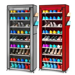 Многоцелевой Оксфорд ткань пыле Водонепроницаемый шкафчик для обуви держатели для обуви 9 10 слоев сетки обуви Организатор полка обувь