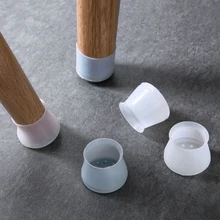 4 шт./компл. колпачки на ножки стула силиконовый пол протектор круглая мебель стол покрытия для ног стул защита для пола-прозрачный, серый