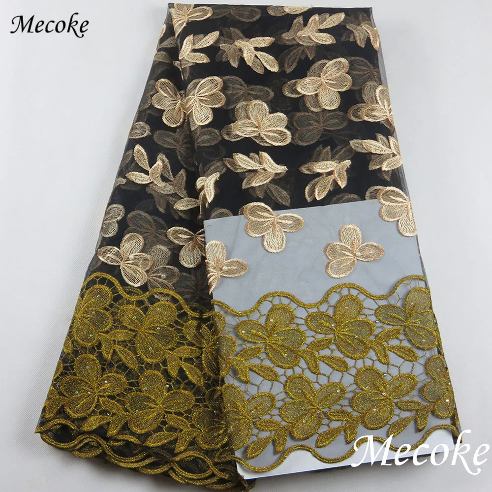 African Wedding cord Lace Fabric Latest Embroidered Nigerian Mesh Tulle French With Rhinestones High Quality lace | Дом и сад