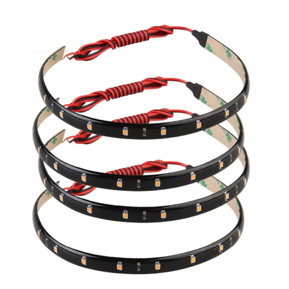 4 30cm 15 LED Flexible Car Auto Strip Neon Light Lamp Orange