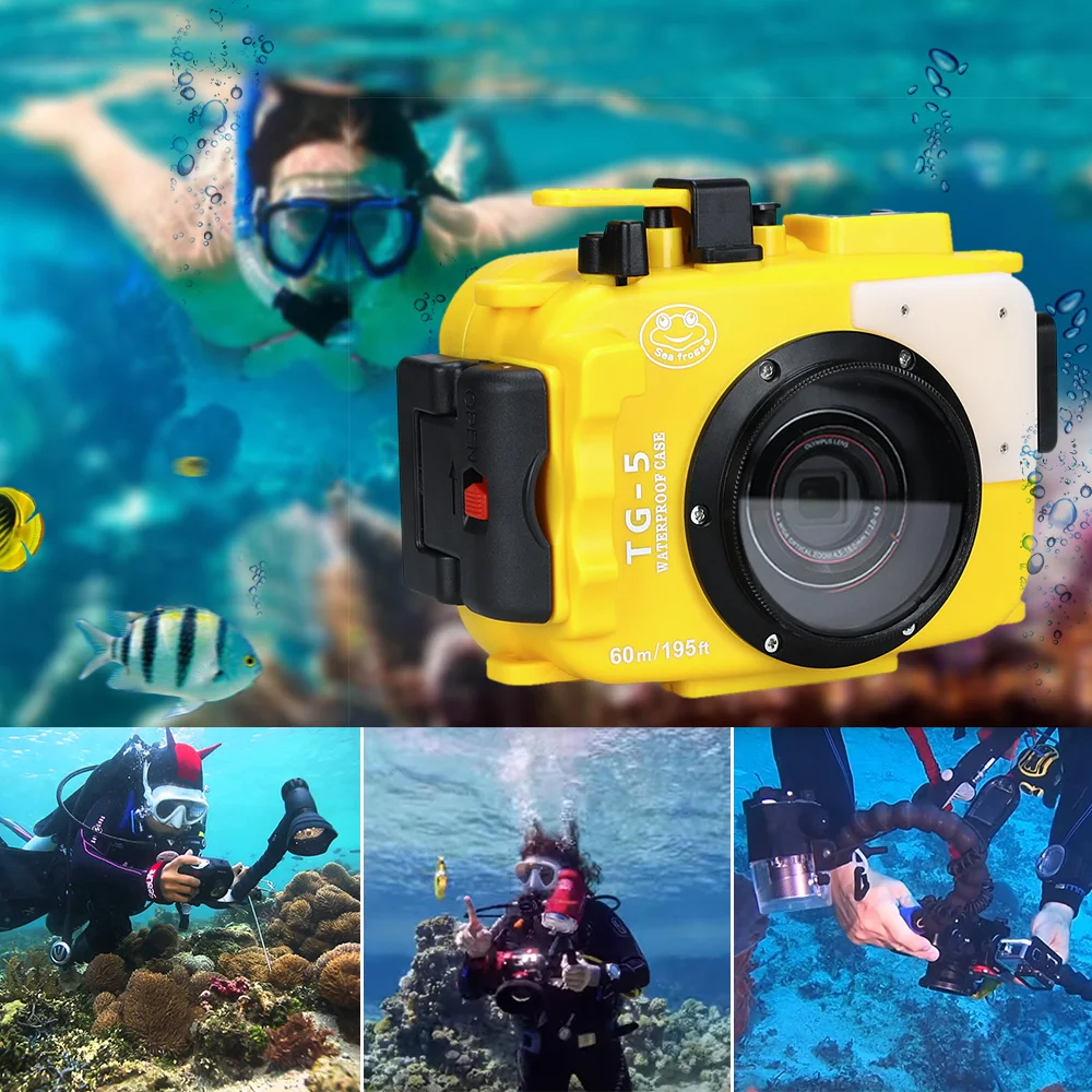 Чехол Seafrogs для Olympus TG 5 чехол подводной камеры 60 м/195ft TG5 водонепроницаемый с двумя