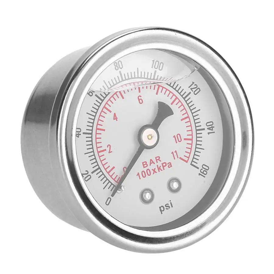 

0-160 PSI/bar Car Fuel Pressure Regulator Gauge Liquid Fill Fuel/Oil Meter Pressure Liquid Filled Gauge
