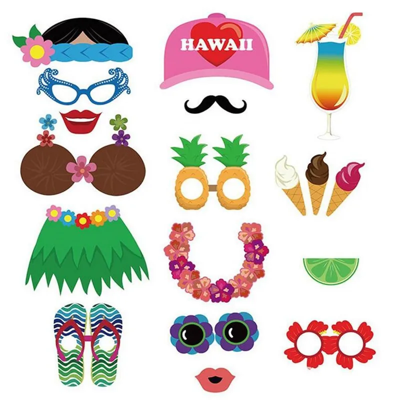 2018 funny 60pcs set luau hawaii photo booth props native 12 days of christmas cookie