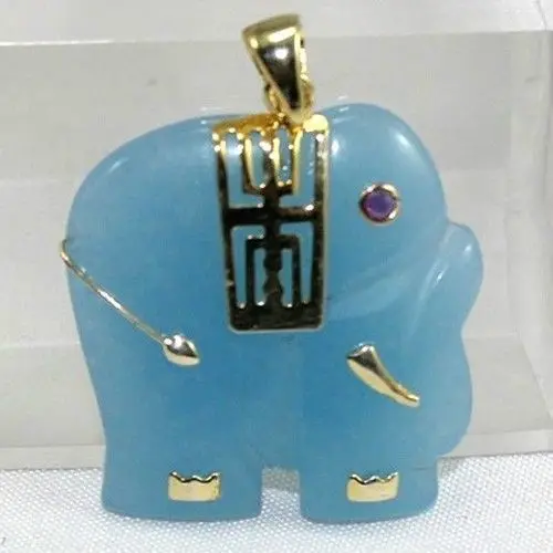 

>>>>Wonderful GP light blue Elephant Pendant Necklace