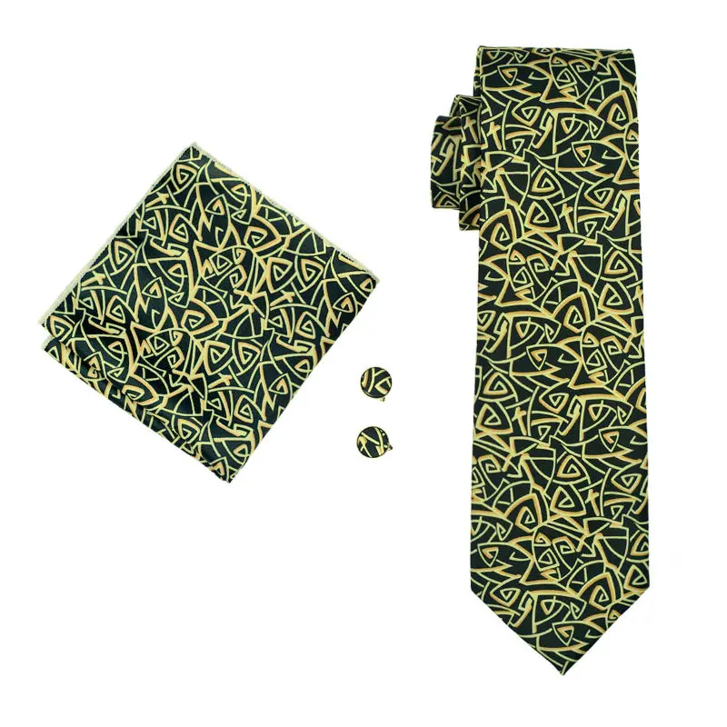LS-1298 Новое поступление Для мужчин галстук высокое качество шелк Бренд Дизайн желтый галстук галстуки Hanky запонки Галстуки для Для мужчин