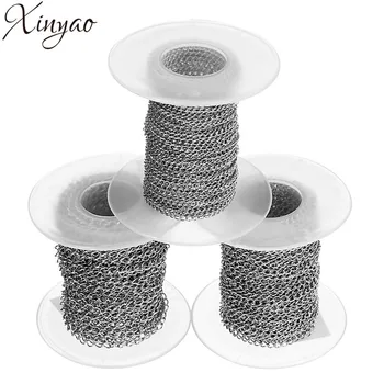 

XINYAO 10yards/lot 2/2.5/3mm Width Metal Stainless Steel Necklace Chains Link Tail Chains Fit Necklace Bracelets Makings F5971