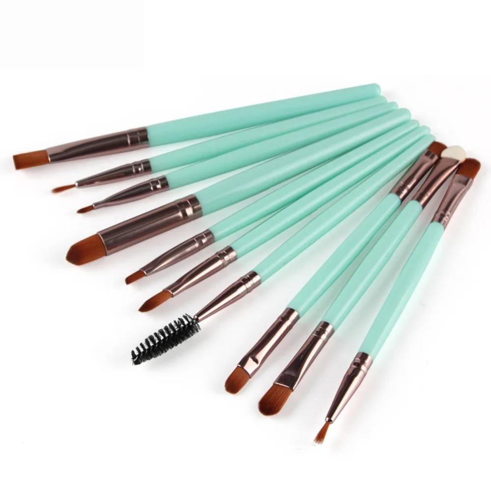 10 PCS Professional Makeup Cosmetics Brushes Eye Shadows Eyeliner Nose