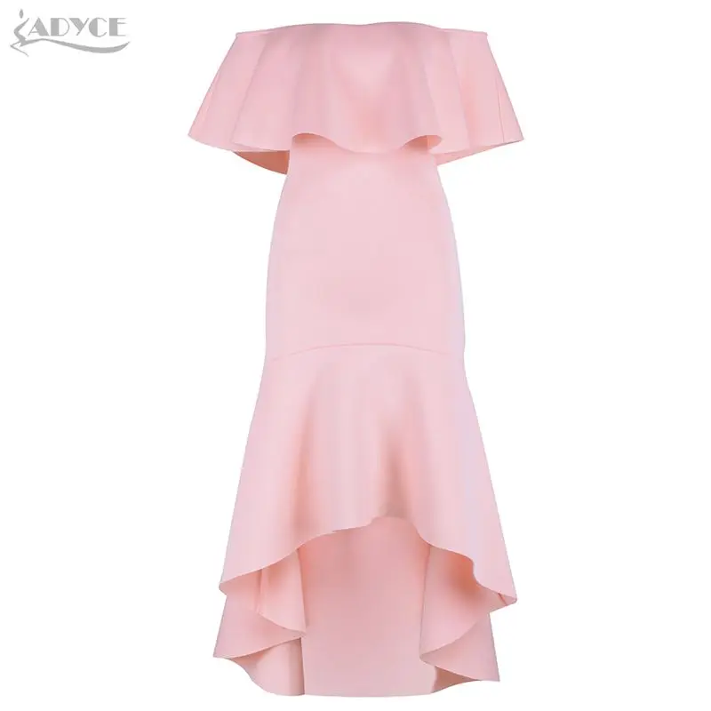 Pink Adyce новые летние элегантные туфли в стиле знаменитостей; Вечеринка платье с русалочкой Для женщин пикантные туфли, цвет: розовый, хаки с кружевным гофрированным воротником Клубное платье Vestido - Цвет: Pink
